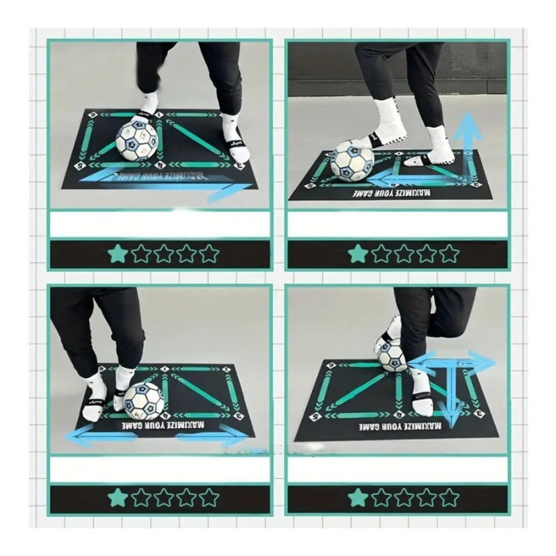 FootSkill - Faltbare rutschfeste Fußball Trainingsmatte mit Zielzonen für Dribbelübungen