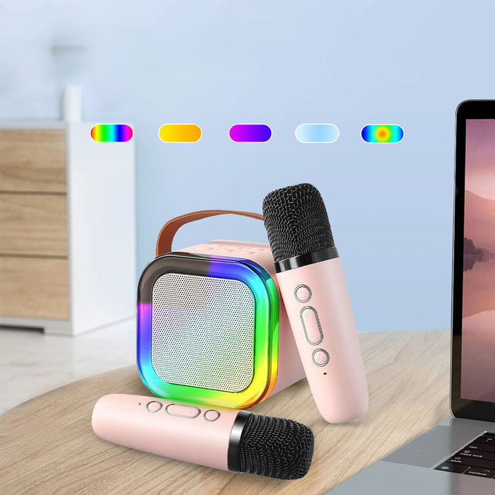 EchoTune – Mini Karaoke Lautsprecher mit kabellosen Mikrofonen für Singspaß Hause