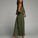 Anika – Trägerloser Jumpsuit mit fließendem Saum und bequemer Passform