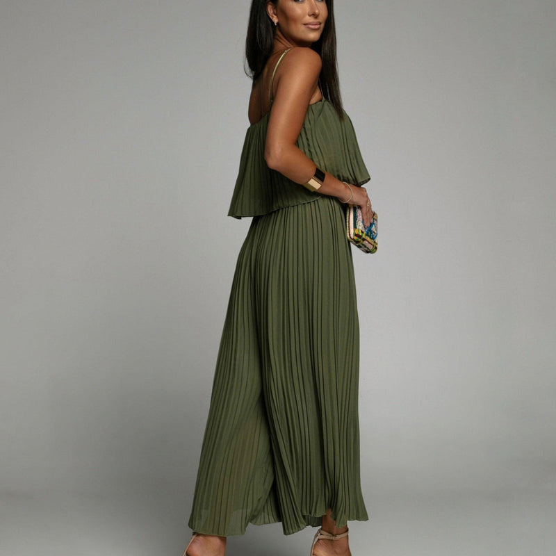 Anika – Trägerloser Jumpsuit mit fließendem Saum und bequemer Passform