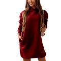 Annika – Langärmliges Kapuzenkleid mit entspannter Passform und funktionellen Taschen