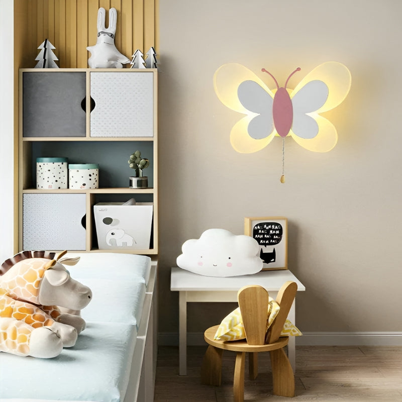 GlowFly – Schmetterlings Wandleuchte mit LED Licht für Kinderzimmer und Spielzimmer
