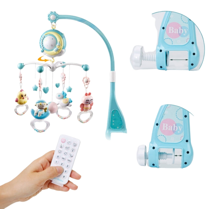 DreamBuds – Mobile fürs Kinderbett mit hängendem Spielzeug sanfter Musik und ferngesteuerten Nachtlichtern