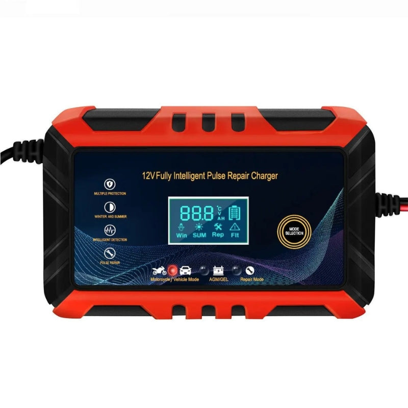 AutoPulse – 12 V Autobatterieladegerät mit LCD Display und Starthilfe Batterieunterstützung