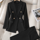 Anna – Lässiges Zweiteiler Satz mit Reversblazer und  Taschen Hosen