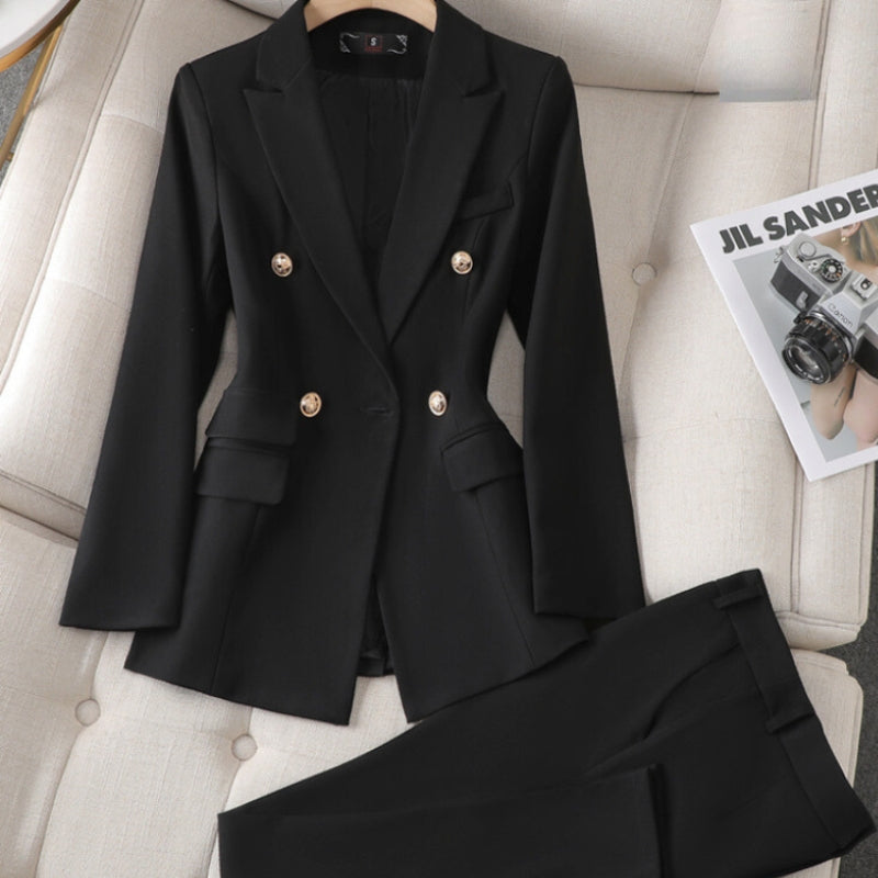 Anna – Lässiges Zweiteiler Satz mit Reversblazer und  Taschen Hosen