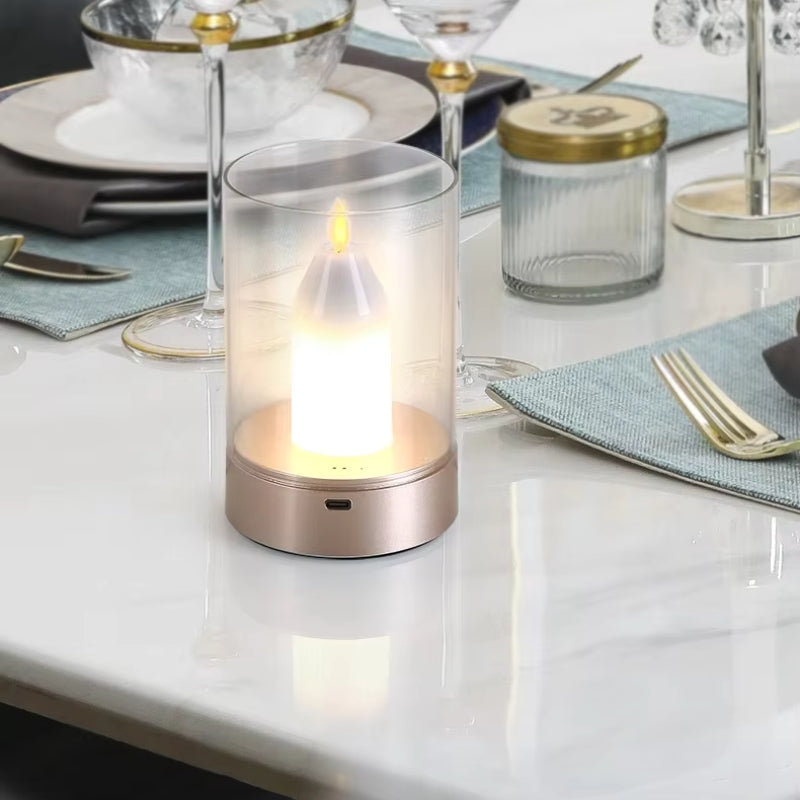 AuraFern – Kerzenlampe mit schwebendem Flammeneffekt und elegantem Sensordesign