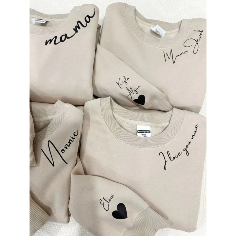 Muttertag - Einzigartiger Umarmung Hoodie mit gestickten Namen