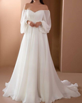 Smilla – Stylisches Schulterfrei Kleid mit langen Ärmeln und lockerer Passform