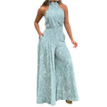 Eleni – Einzigartiger bedruckter Overall mit weitem Bein und Taschen