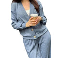 Bertha - Zweiteiliges Set aus langärmeliger Strickjacke und Hose mit Kordelzug