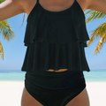 Mayla – Leichtes Badeanzug Set mit hoher Taille und Rüschen und aufgedruckten Details