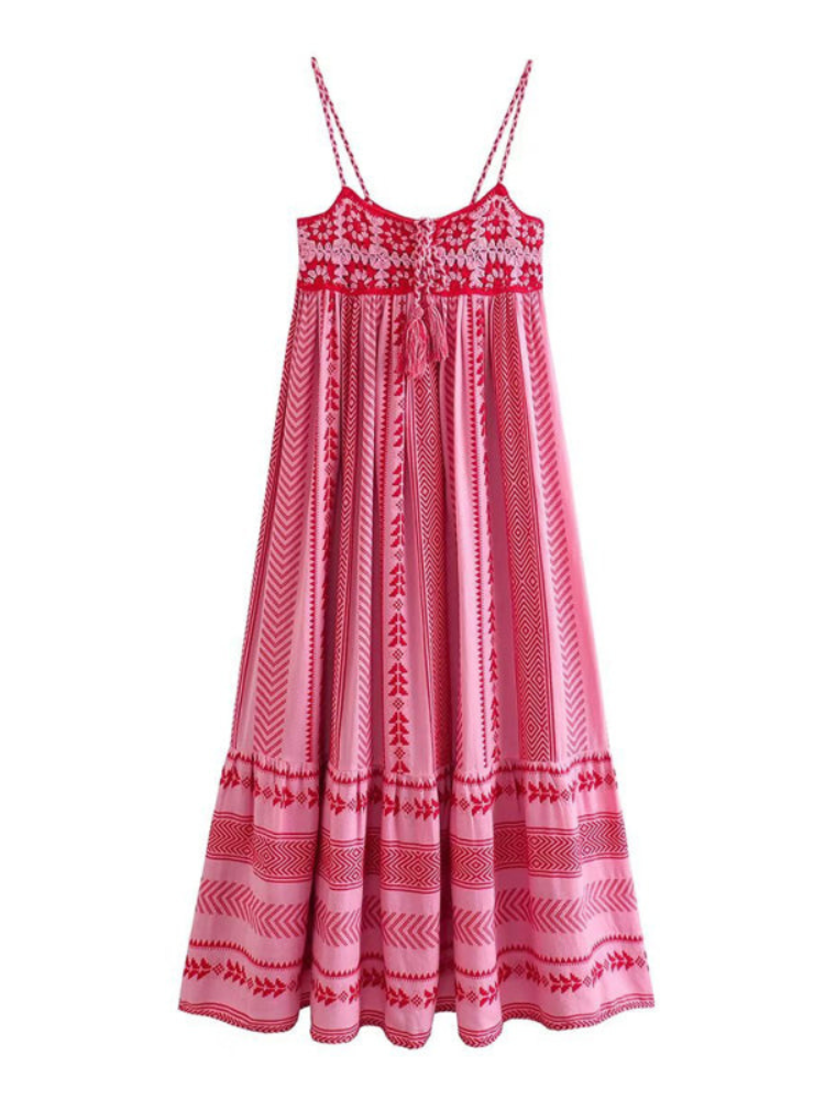 Emma – Ärmelloses Maxikleid mit Spaghetti Trägern und rückenfreiem Entwerfen