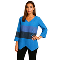 Ruba – Dreifarbige Bluse mit lockerer Passform und geteiltem Schnitt