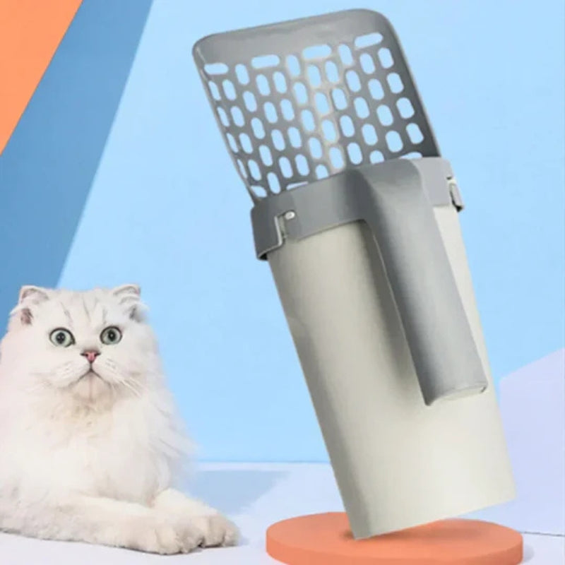 TidyScoop – Selbstreinigende Katzenstreuschaufel mit Kotbeutelspender