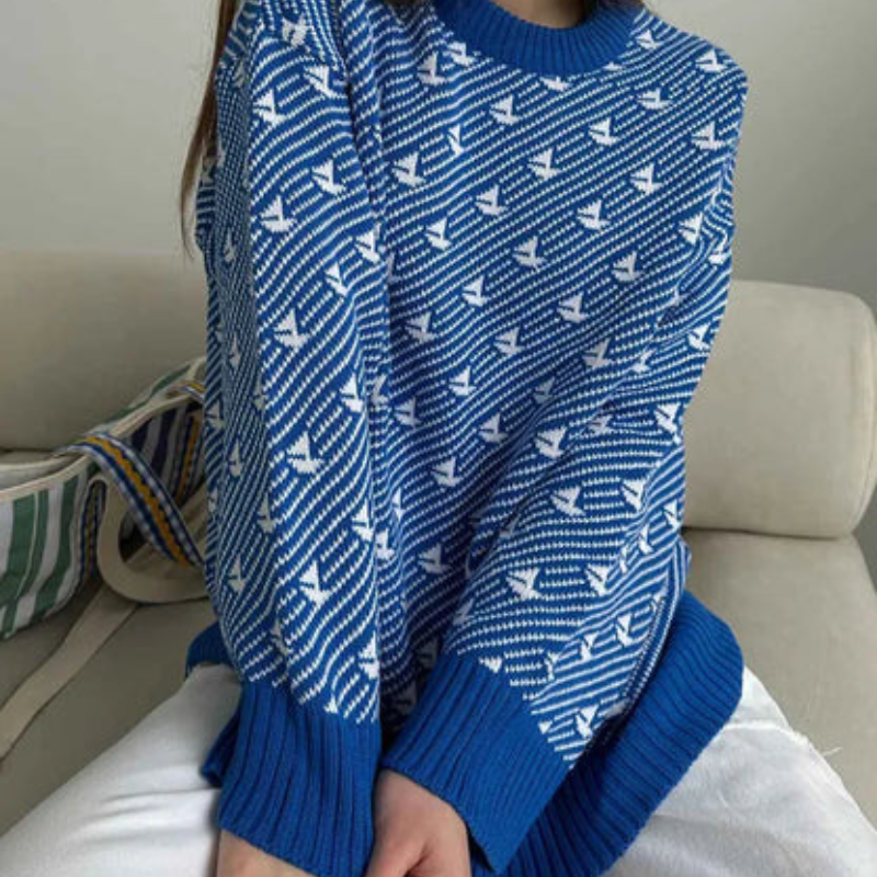 Alisa - Locker sitzender Pullover mit Rundhalsausschnitt und langen Ärmeln