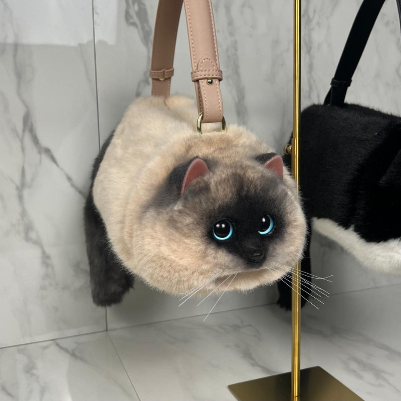 Erika – Luxuriöse Katzenhandtasche mit leichtgängigem Reißverschluss und verspieltem Entwerfen