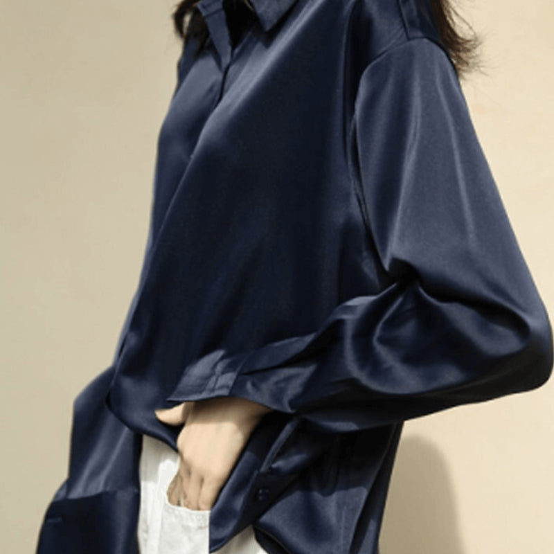 Celina – Langarmshirt mit Umlegekragen und Knopfverschluss