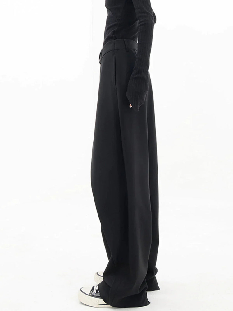 Elke – Hohe Taille weites Bein Hose mit lockerer Passform