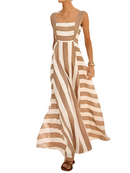 Anna – Modisches ärmelloses Streifenkleid mit Spaghettiträgern