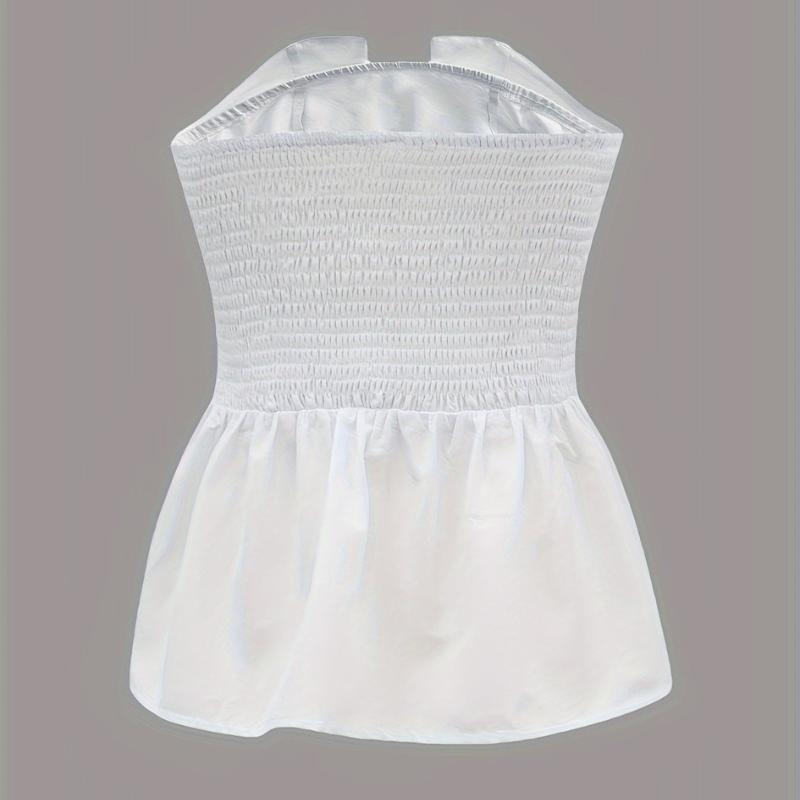 Noah - Falten Tops mit smocked Details und trägerlosen Design