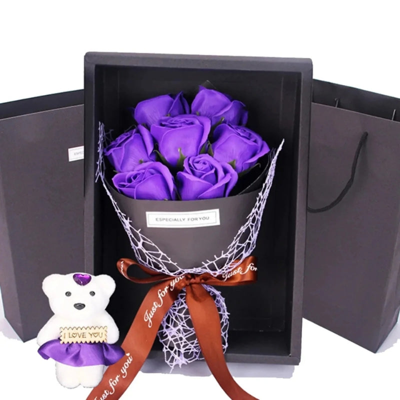 RoseAura - Rosen Seifenstrauß Geschenkbox mit floralem Duft