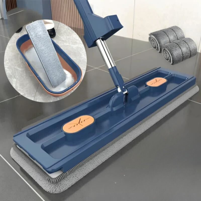 CleanEase - 3 in 1 großer Flachmopp mit rotierendem Kopf für effiziente Reinigung