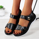 Zarina - Modische flache Sandalen mit verstellbaren Riemen und rutschfester Sohle