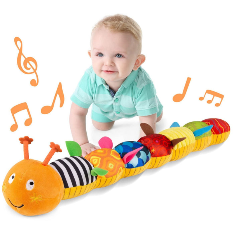 TuneWiggle – Langes weiches Raupenspielzeug mit strukturierten Musiksegmenten