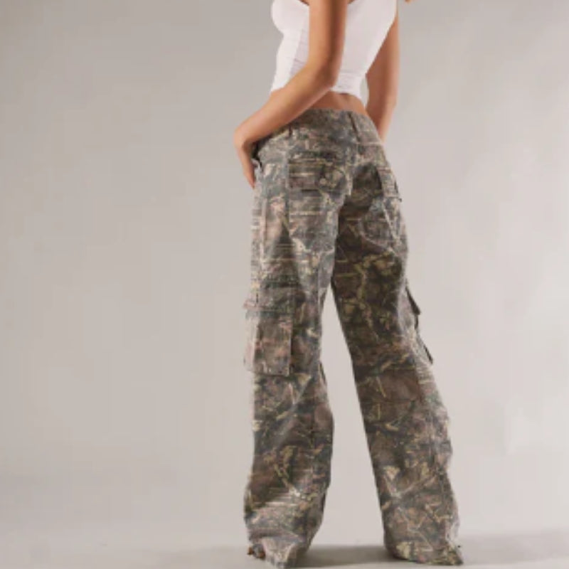 Melina – Locker geschnittene Cargohose mit mehreren Taschen und verstellbarer Taille