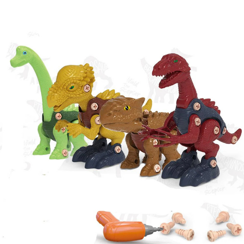 DinoCreate - Dinosaurier Konstruktionsspielzeug kreatives Bau und Schraubspielset für Kinder