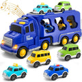 MotorPlay – Doppellagiges Feuerwehrauto Spielzeugset mit Lichtern Musik und Aufbewahrungsfunktion