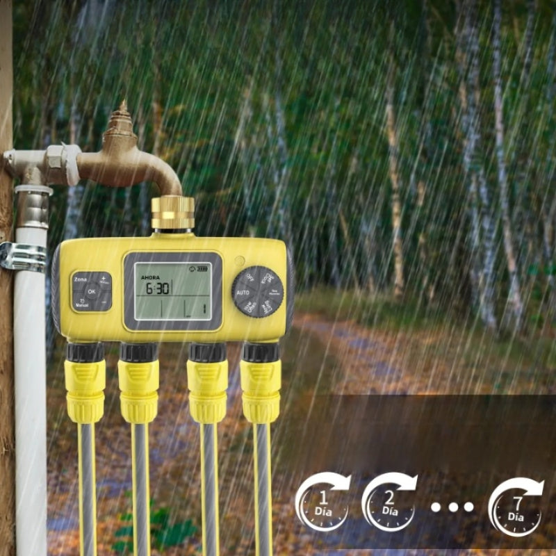 EcoHydra – Digitaler 4 Zonen-Bewässerungstimer mit LCD und intelligentem Ventilsystem