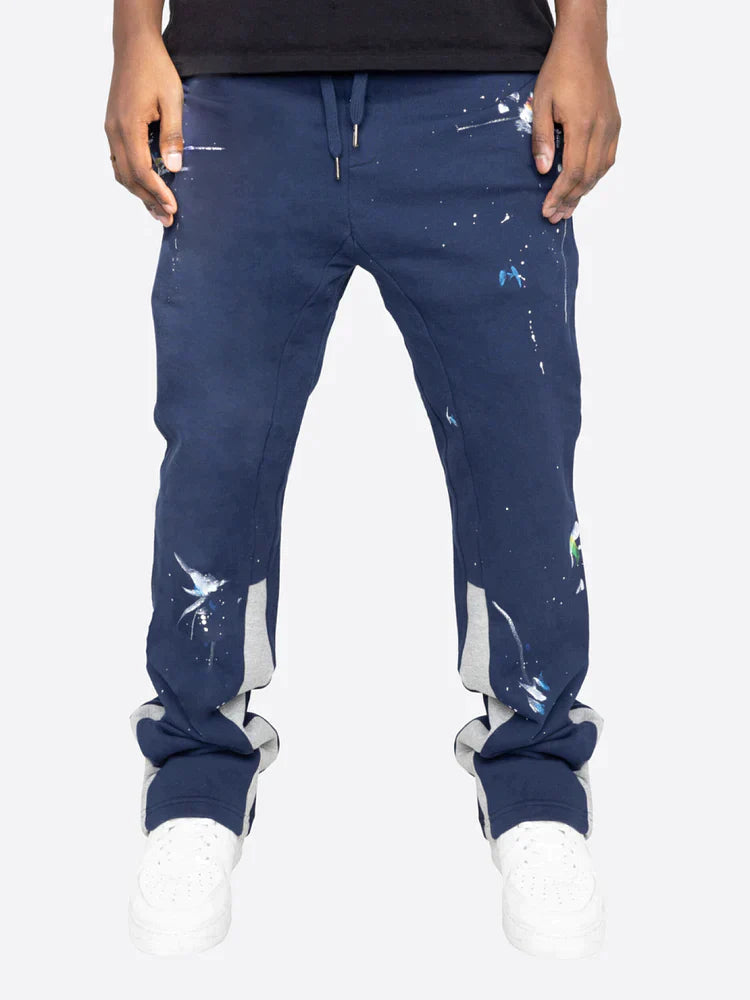 Felix – Bedruckte Hose mit entspannter Passform Kordelzug in der Taille und Seitentaschen