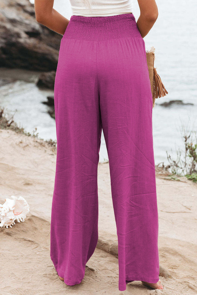 Zophia – Locker geschnittene Hose mit hoher Taille Taschen und weitem Bein