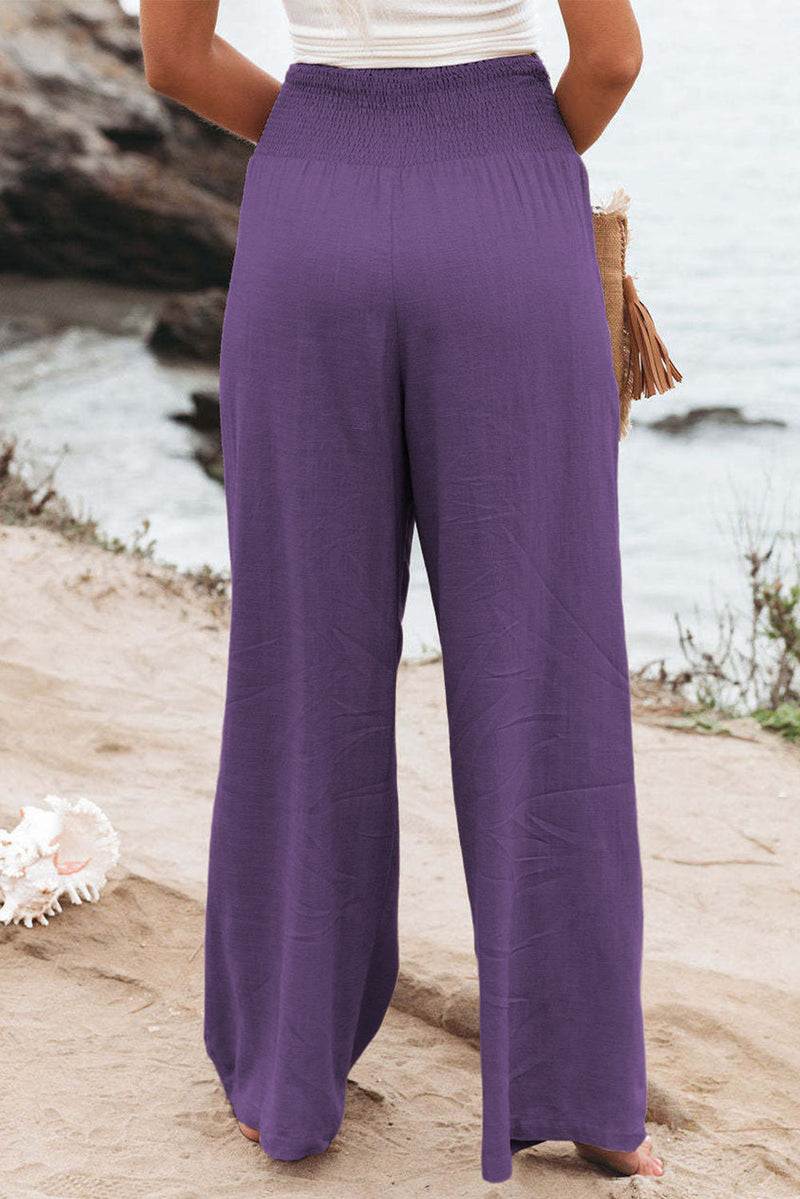 Zophia – Locker geschnittene Hose mit hoher Taille Taschen und weitem Bein