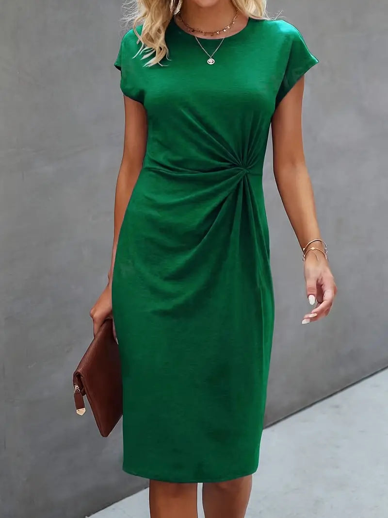 Simone - Stylisches figurbetontes Kleid mit Rundhalsausschnitt