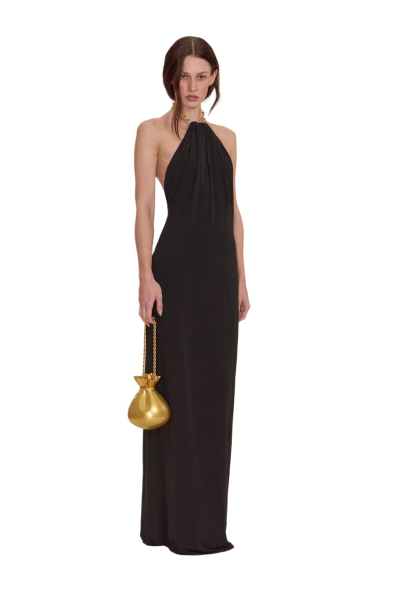 Emily – Stilvolles ärmelloses Neckholder Langkleid mit rückenfreiem Entwerfen