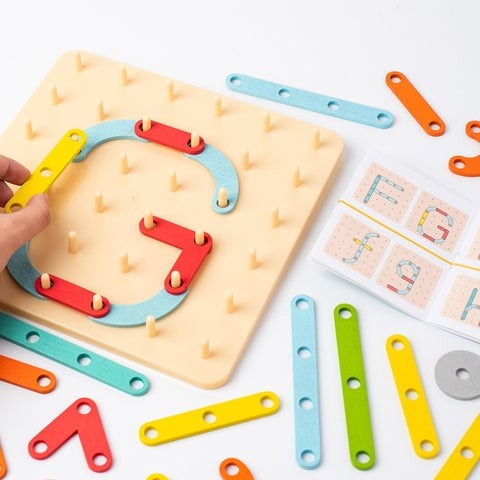 PuzzleCraft – Pädagogisches Puzzle Spielbrett mit geometrischen Formen und passenden Karten