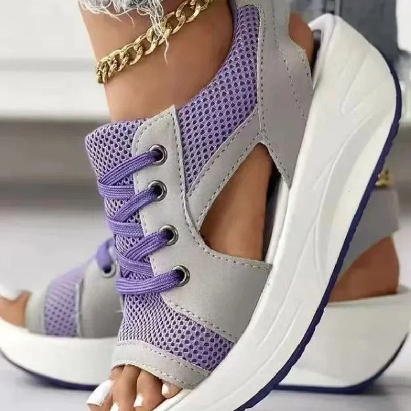Christine – Orthopädische muffin sandalen mit offener zehenpartie und slip on design