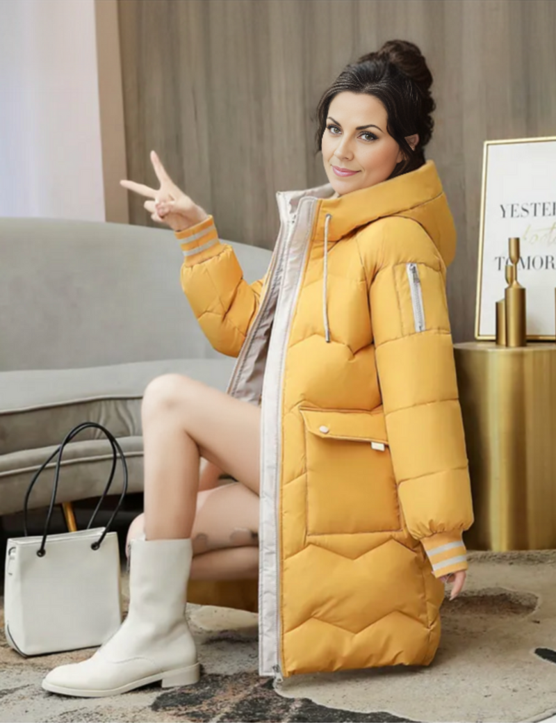 Luisa - Warmer Langärmelig Kapuze Mantel Mit Tiefen Taschen