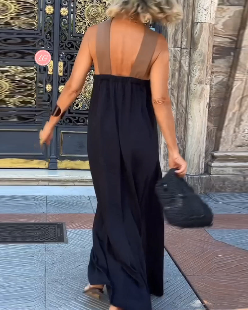 Svenja – Modisches ärmelloses Longkleid mit entspannter Passform und elegantem Stil