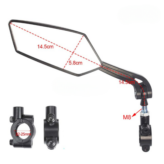 RideSafe - Einstellbar Drehbar Lenker Fahrräder Spiegel Für Sicheres Fahren