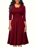 Emma – Elegantes Kleid mit langen Ärmeln und quadratischem Ausschnitt