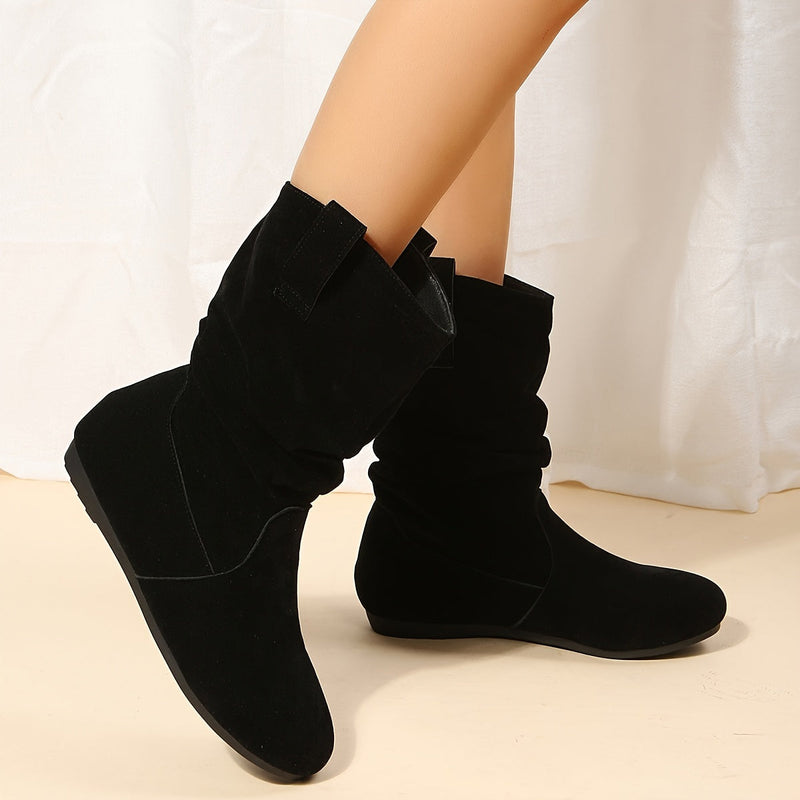 Gitta - Runder Stiefel mit mittlerer Wade und rutschfester Sohle für Komfort
