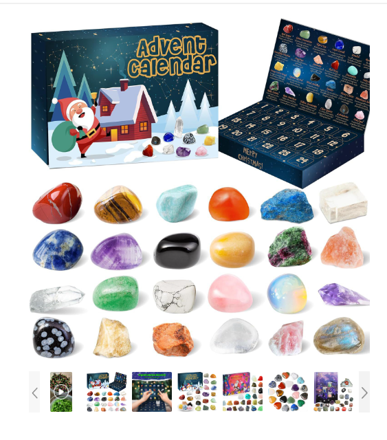 CrystalQuest - Magisch Edelstein Advent Kalender Mit Edelsteine