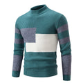Leon - Langärmelig Rundhalsausschnitt Block Muster Strickpullover