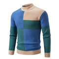 Leon - Langärmelig Rundhalsausschnitt Block Muster Strickpullover