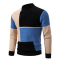 Leon - Langärmelig Rundhalsausschnitt Block Muster Strickpullover