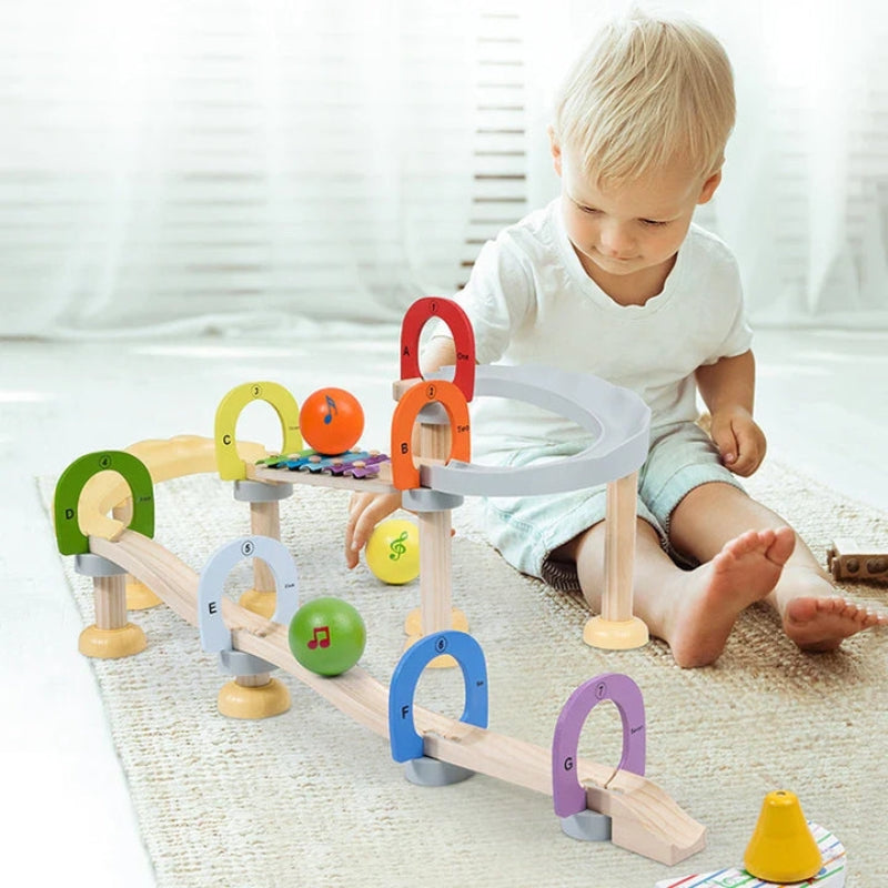 TuneTrack – Musikalisches Murmelbahn Spielzeug für Kinder und Koordinationsspielset